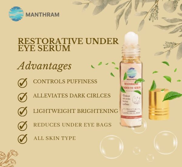 MANTHRAM Cucumber and Aloevera Under Eye Serum, Helps Reduce Puffiness & Dark Circles, Lightweight Brightening Natural Serum For Under Eyes, No Parabens & Sulphates - Image 4