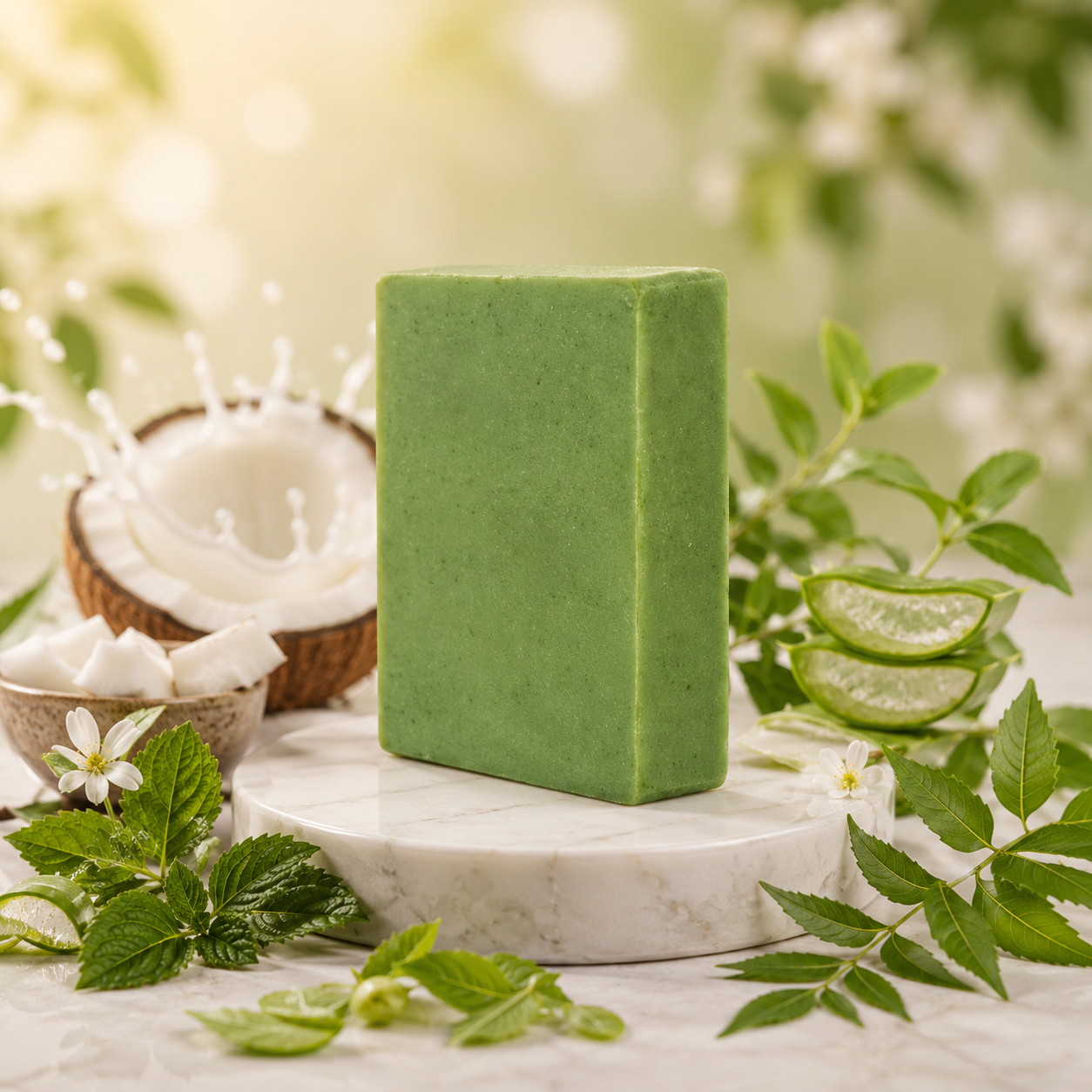 MANTHRAM Handmade Herbal Kuppaimeni Bath Soap |Herbal Bathing Soap - Blended with Coconut Milk and 100% pure Coconut Oil | for Skin Moisturizing – 100g (Pack of 1)